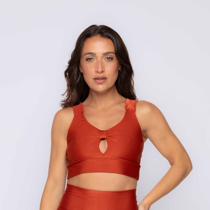Top Fitness Recorte Frontal Canelado
