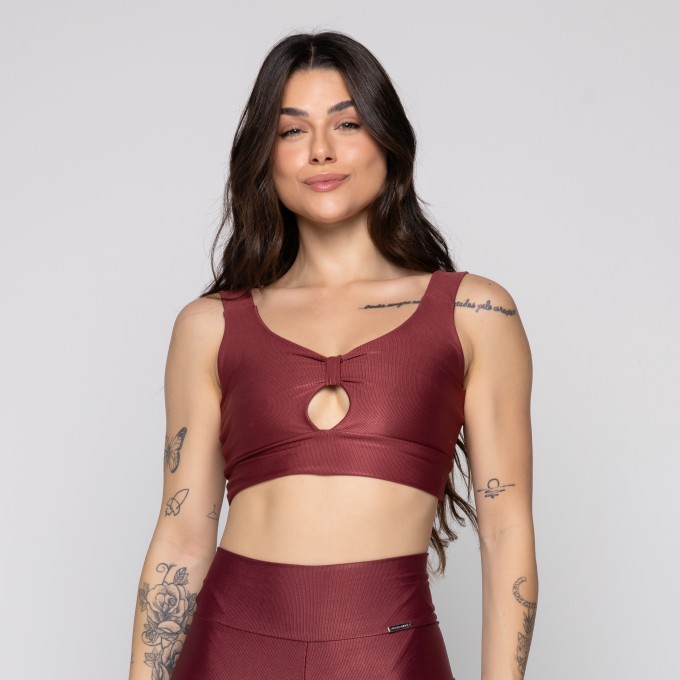 Top Fitness Recorte Frontal Canelado