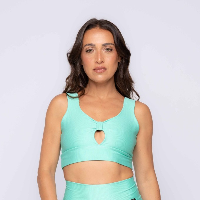 Top Fitness Recorte Frontal Canelado