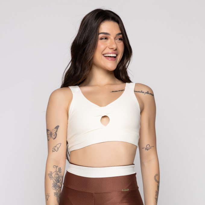 Top Fitness Recorte Frontal Canelado