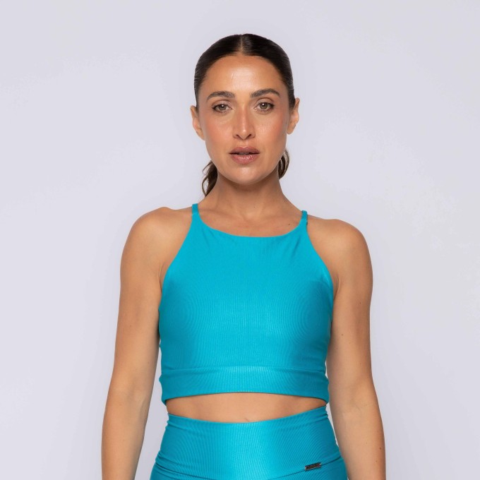 Top Fitness Nadador Costas Vazadas Canelado