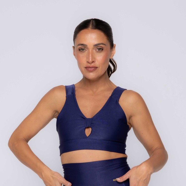 Top Fitness Recorte Frontal Canelado