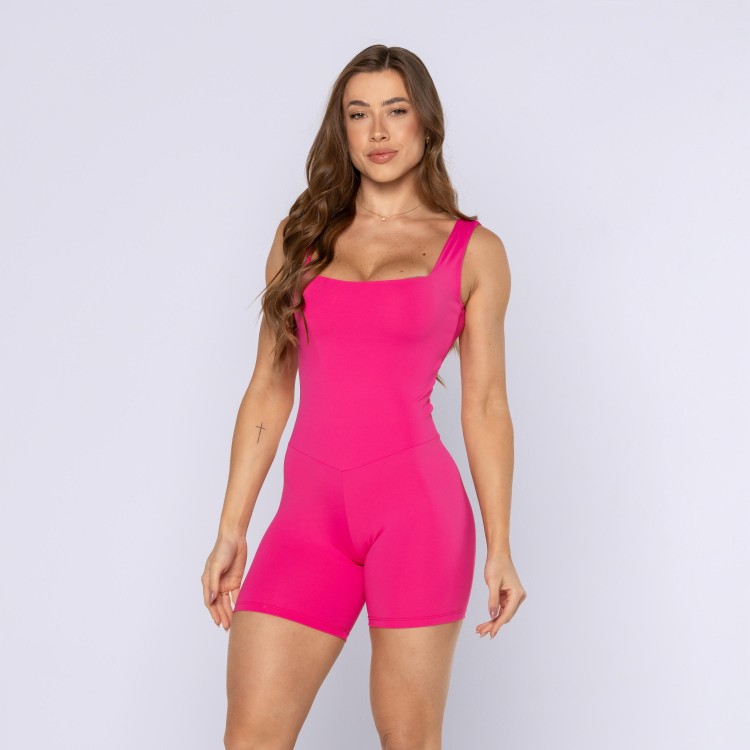 Macaquinho Fitness Decote Reto Premium