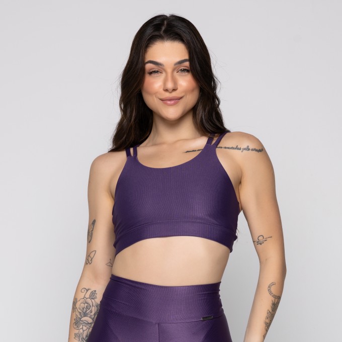 Top Fitness costas abertas Canelado