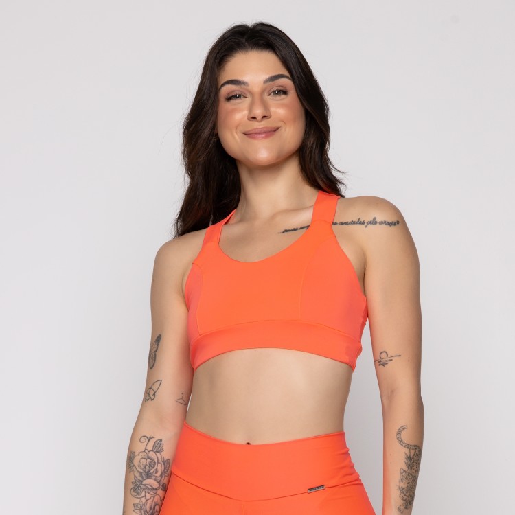 Top Fitness Alça Larga Cruzado nas Costas