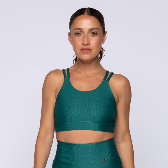 Top Fitness costas abertas Canelado