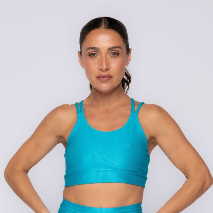 Top Fitness costas abertas Canelado