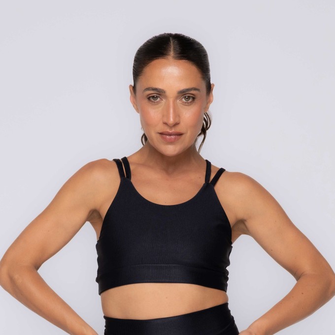 Top Fitness costas abertas Canelado