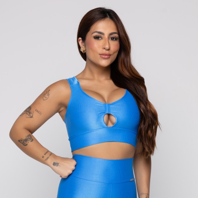 Top Fitness Recorte Frontal Canelado